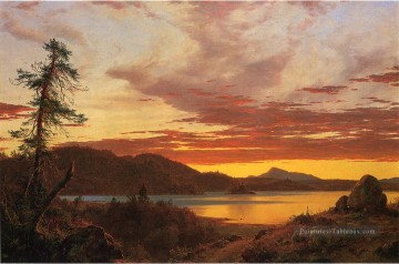 Coucher de soleil paysage Fleuve Hudson Frederic Edwin Church Peinture à l'huile